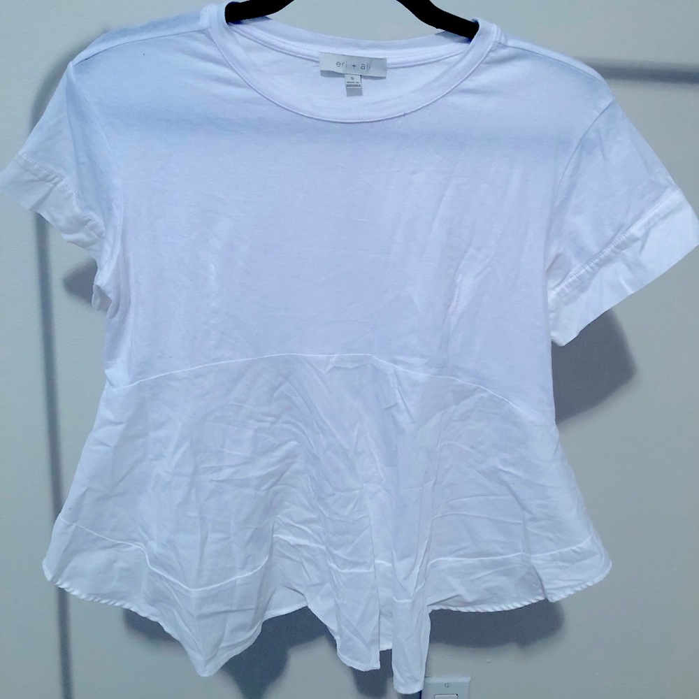 *SOLD* ERI + ALI white peplum tee